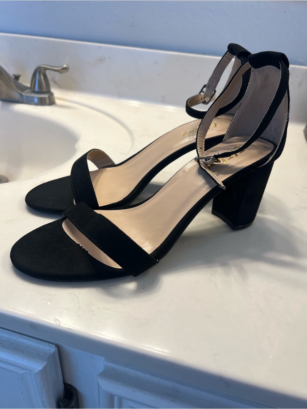 Black strappy heels